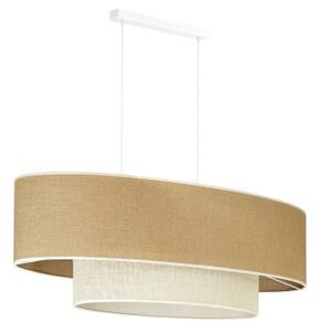 Lustră pe cablu Duolla DOUBLE OVAL YUTE 2xE27/15W/230V maro/crem