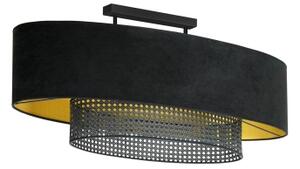 Lustră aplicată Duolla DOUBLE OVAL RATTAN 2xE27/15W/230V negru/ratan