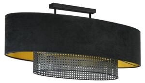 Lustră aplicată Duolla DOUBLE OVAL RATTAN 2xE27/15W/230V negru/ratan