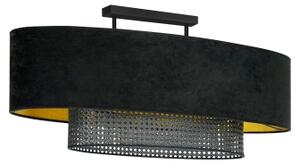 Lustră aplicată Duolla DOUBLE OVAL RATTAN 2xE27/15W/230V negru/ratan