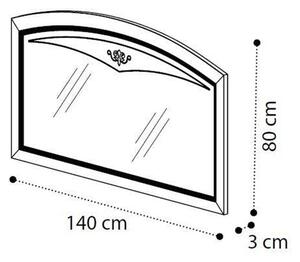Oglindă lemn masiv nuc Ellen 140×83 cm /crem - Crem