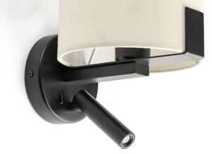 Lampă LED de perete FARO 20053 NILA 1xE27/15W/230V + LED/3W crem/negru