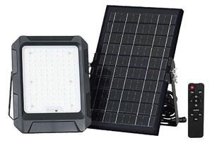 Proiector LED solar LED/10W/3,7V IP65 4000K negru + telecomandă