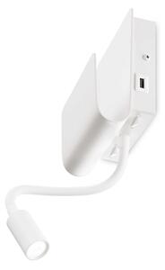 Spot LED de perete Ideal Lux PROBE LED/9W/230V USB alb