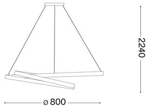 Lustră LED pe cablu OZ LED/55W/230V negru Ideal Lux