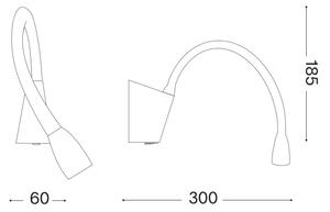Ideal Lux - Lampă flexibilă LED GOOSE LED/3W/230V CRI 90 negru