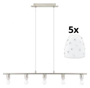 Lustră LED pe cablu Eglo MY CHOICE 5xE14/4W/230V crom/alb