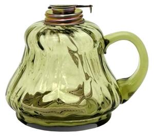 Lampă cu gaz lampant TEREZA 34 cm verde-pădure mare crachelură
