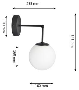 Lampă de perete MOON 1xE27/15W/230V negru