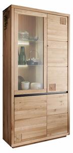Vitrină lemn masiv Urban Loft II, 103 × 40 × 205 cm - dreapta