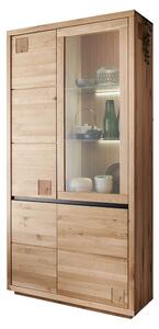 Vitrină lemn masiv Urban Loft II, 103 × 40 × 205 cm - stanga