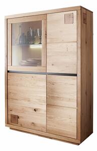 Vitrină lemn masiv Urban Loft, 103 × 40 × 204 cm - stanga