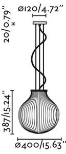 Lustră pe cablu FARO 28301 ISABELLE 1xE27/15W/230V d. 40 cm alb