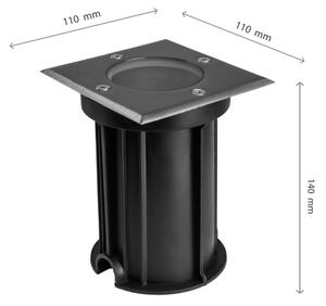 Corp de iluminat de exterior pentru căi de acces LUKKA CONNECT 1xGU10/4W/230V IP67 crom mat pătrat