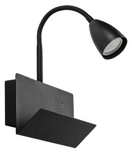 Lampă de perete cu raft Rabalux 71089 TACITO 1xGU10/25W/230V negru