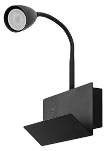 Lampă de perete cu raft Rabalux 71089 TACITO 1xGU10/25W/230V negru