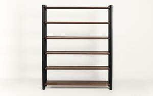 Bibliotecă lemn masiv Steekla, 152 × 39 × 183 cm - Nuc