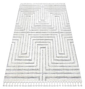 Covor SEVILLA Z788A labirint, greacă alb / gri Franjuri Berber shaggy