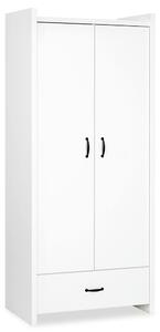 Dulap lemn masiv alb Amelie /Stejar, 84 × 190 × 50 cm - Alb