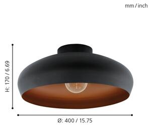 Plafonieră Eglo 55248 MOGANO 1xE27/60W/230V negru