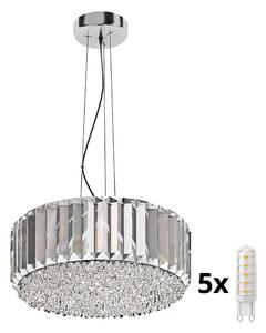 Lustră de cristal pe lanț Brilagi GLAMOUR 5xG9/42W/230V