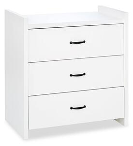 Comodă lemn masiv alb Amelie /Stejar, 84 × 87 × 45 cm - Alb