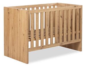 Pătuț lemn masiv alb pentru bebeluși Amelie II 120×60 cm /Stejar - Alb, Da