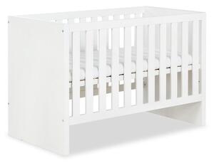 Pătuț lemn masiv alb pentru bebeluși Amelie II 120×60 cm /Stejar - Alb, Nu