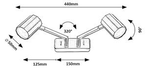 Spot de perete Rabalux 73028 KARTER 2xGU10/5W/230V