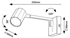 Lampă de perete Rabalux 73027 KARTER 1xGU10/5W/230V