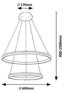 Lustră LED pe cablu Rabalux 72259 GRETE LED/60W/230V 3000K