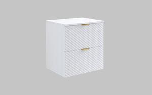 Corp lemn masiv de baie cu 2 sertare Liora, 60 × 63 × 49 cm - Alb