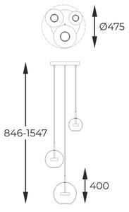 Lustră LED pe cablu Zuma Line P0428-03L-L4AC ENCELADUS 3xLED/5W/230V auriu