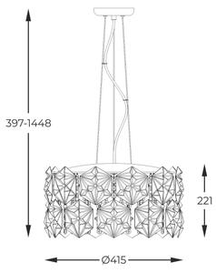 Lustră pe cablu Zuma Line P0534-05C-F4AC DAVI 5xG9/33W/230V argintiu