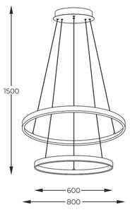 Lustră LED pe cablu Zuma Line 2023200-BK BRENO LED/60W/230V 3000/4000/6000K