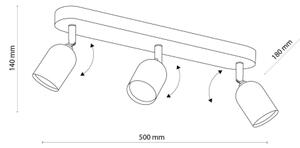 Spot LED TOP 3xGU10/10W/230V negru/auriu