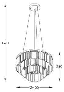Lustră pe cablu Zuma Line P17127-4-1GD TIFANNY 4xE14/40W/230V auriu