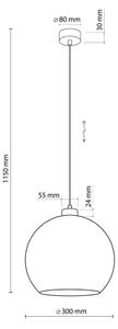 Pendul pe cablu CUBUS 1xE27/15W/230V negru/verde fumuriu