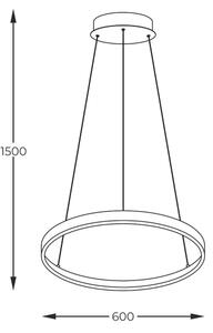 Lustră LED pe cablu Zuma Line 2023201-BK60 BRENO LED/28W/230V 3000/4000/6000K