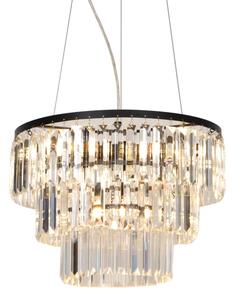Lustră pe cablu Zuma Line P17127-4 TIFANNY 4xE14/40W/230V negru