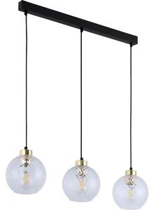 Lustră pe cablu DEVON 3xE27/15W/230V negru/sticlă clară