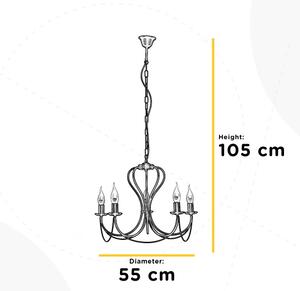 Lustră pe lanț ONLI CANDELA 5xE14/6W/230V alb