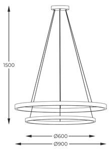 Lustră LED pe cablu Zuma Line PEN89424-60+90BK HORIK LED/72W/230V 3000/4000/6000K