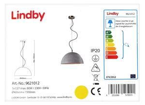 Lustră pe cablu JELIN 1xE27/60W/230V Lindby