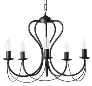 Lustră pe lanț ONLI CANDELA 5xE14/6W/230V negru