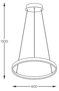 Lustră LED pe cablu Zuma Line 2023201-GD60 BRENO LED/28W/230V 3000/4000/6000K