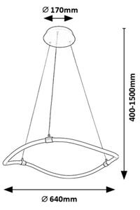 Lustră LED pe cablu Rabalux 72253 SERENA LED/34W/230V 4000K