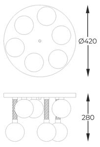 Lustră aplicată Zuma Line C0583-06D-2GHF MIDA 6xG9/6W/230V alamă