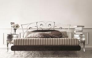 Pat lemn masiv Keren – design elegant din fier forjat - 160x200
