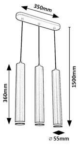 Lustră pe cablu Rabalux 73037 SENOBIA 3xGU10/5W/230V